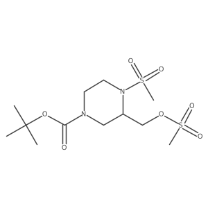 4-(Methylsulfonyl)-3-[[(methylsulfonyl)oxy]methyl]-1-piperazinecarboxylic acid 1,1-dimethylethyl ester Structure