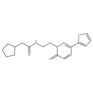 2-cyclopentyl-N-(2-(6-oxo-3-(thiophen-2-yl)pyridazin-1(6H)-yl)ethyl)acetamide Structure