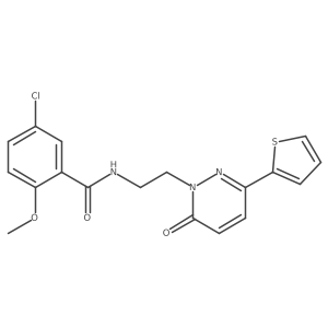 5-chloro-2-methoxy-N-(2-(6-oxo-3-(thiophen-2-yl)pyridazin-1(6H)-yl)ethyl)benzamide Structure