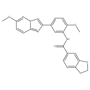 N-(2-methoxy-5-(6-methoxyimidazo[1,2-b]pyridazin-2-yl)phenyl)benzo[d][1,3]dioxole-5-carboxamide结构式
