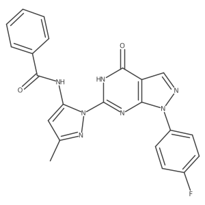 N-(1-(1-(4-fluorophenyl)-4-oxo-4,5-dihydro-1H-pyrazolo[3,4-d]pyrimidin-6-yl)-3-methyl-1H-pyrazol-5-yl)benzamide Structure