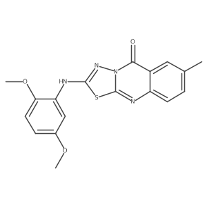 2-[(2,5-dimethoxyphenyl)amino]-7-methyl-5H-[1,3,4]thiadiazolo[2,3-b]quinazolin-5-one结构式