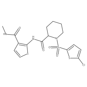 1-((5-chlorothiophen-2-yl)sulfonyl)-N-(3-(methylcarbamoyl)thiophen-2-yl)piperidine-2-carboxamide Structure