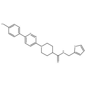 O=C(NCc1cccs1)C1CCN(c2ccc(-c3ccc(Cl)cc3)nn2)CC1结构式