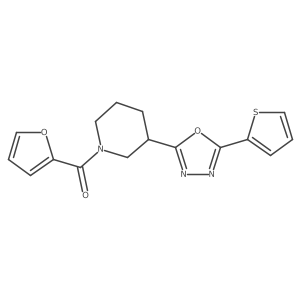 Furan-2-yl(3-(5-(thiophen-2-yl)-1,3,4-oxadiazol-2-yl)piperidin-1-yl)methanone Structure