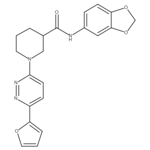 N-(benzo[d][1,3]dioxol-5-yl)-1-(6-(furan-2-yl)pyridazin-3-yl)piperidine-3-carboxamide结构式