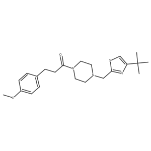 1-(4-((4-(Tert-butyl)thiazol-2-yl)methyl)piperazin-1-yl)-3-(4-methoxyphenyl)propan-1-one Structure
