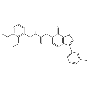 N-[(2,3-dimethoxyphenyl)methyl]-2-[3-(3-methylphenyl)-7-oxo-6H,7H-[1,2]thiazolo[4,5-d]pyrimidin-6-yl]acetamide结构式