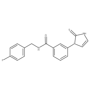 N-[(4-fluorophenyl)methyl]-3-(2-sulfanyl-1H-imidazol-1-yl)benzamide结构式