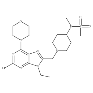 Methanesulfonamide, N-[1-[[2-chloro-9-ethyl-6-(4-morpholinyl)-9H-purin-8-yl]methyl]-4-piperidinyl]-N-methyl-结构式