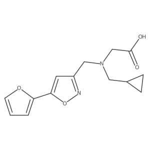N-(Cyclopropylmethyl)-N-[[5-(2-furanyl)-3-isoxazolyl]methyl]glycine Structure
