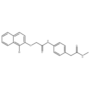 CNC(=O)Cc1ccc(NC(=O)COc2ccc3ccccc3c2Br)cc1结构式