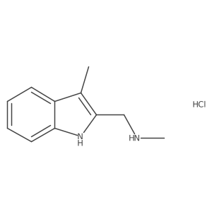 N-Methyl-1-(3-methyl-1H-indol-2-yl)methanamine hydrochloride结构式