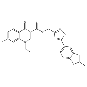 (5-(2-Methyl-2,3-dihydrobenzofuran-5-yl)isoxazol-3-yl)methyl 1-ethyl-7-methyl-4-oxo-1,4-dihydro-1,8-naphthyridine-3-carboxylate Structure