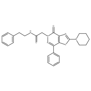 2-(4-oxo-7-phenyl-2-(piperidin-1-yl)thiazolo[4,5-d]pyridazin-5(4H)-yl)-N-phenethylacetamide结构式