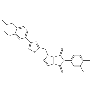5-(3,4-difluorophenyl)-1-((3-(4-ethoxy-3-methoxyphenyl)-1,2,4-oxadiazol-5-yl)methyl)-1,6a-dihydropyrrolo[3,4-d][1,2,3]triazole-4,6(3aH,5H)-dione Structure