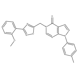 5-((3-(2-methoxyphenyl)-1,2,4-oxadiazol-5-yl)methyl)-1-(p-tolyl)-1H-pyrazolo[3,4-d]pyrimidin-4(5H)-one结构式