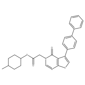 (4-Methylcyclohexyl) 2-[4-oxo-5-(4-phenylphenyl)thieno[2,3-d]pyrimidin-3-yl]acetate结构式