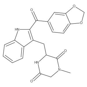 (3R)-3-[[2-(1,3-Benzodioxol-5-ylcarbonyl)-1H-indol-3-yl]methyl]-1-methyl-2,5-piperazinedione Structure
