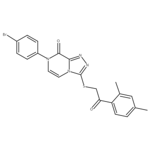 7-(4-bromophenyl)-3-{[2-(2,4-dimethylphenyl)-2-oxoethyl]thio}[1,2,4]triazolo[4,3-a]pyrazin-8(7H)-one结构式