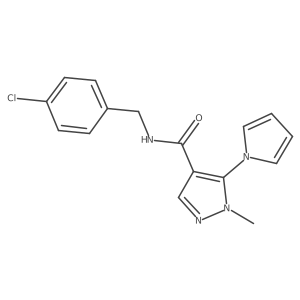 Cn1ncc(C(=O)NCc2ccc(Cl)cc2)c1-n1cccc1结构式