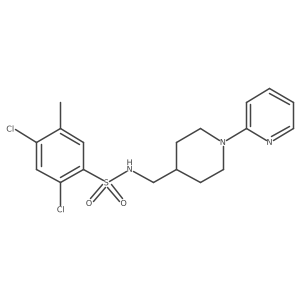 2,4-dichloro-5-methyl-N-((1-(pyridin-2-yl)piperidin-4-yl)methyl)benzenesulfonamide结构式