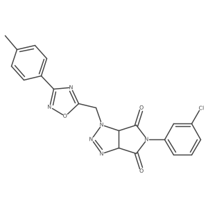 5-(3-chlorophenyl)-1-((3-(p-tolyl)-1,2,4-oxadiazol-5-yl)methyl)-1,6a-dihydropyrrolo[3,4-d][1,2,3]triazole-4,6(3aH,5H)-dione Structure