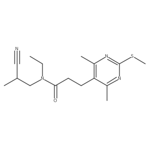 N-(2-cyano-2-methylethyl)-3-[4,6-dimethyl-2-(methylsulfanyl)pyrimidin-5-yl]-N-ethylpropanamide结构式