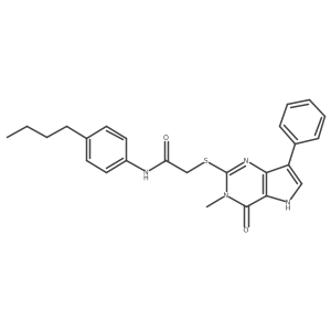 N-(4-butylphenyl)-2-[(3-methyl-4-oxo-7-phenyl-4,5-dihydro-3H-pyrrolo[3,2-d]pyrimidin-2-yl)sulfanyl]acetamide Structure
