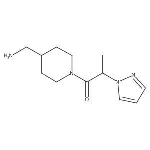 1-[4-(aminomethyl)piperidin-1-yl]-2-(1H-pyrazol-1-yl)propan-1-one结构式