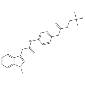 2-(1-methyl-1H-indol-3-yl)-N-(4-(2-oxo-2-((2,2,2-trifluoroethyl)amino)ethyl)phenyl)acetamide结构式