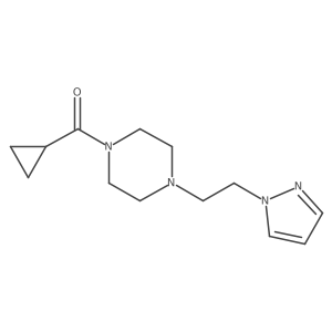 (4-(2-(1H-pyrazol-1-yl)ethyl)piperazin-1-yl)(cyclopropyl)methanone Structure