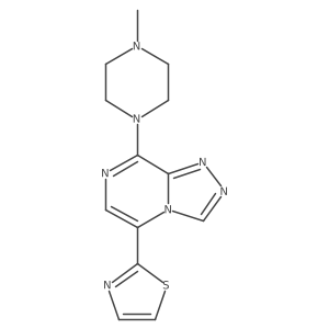 8-(4-Methyl-1-piperazinyl)-5-(2-thiazolyl)-1,2,4-triazolo[4,3-a]pyrazine结构式