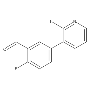 2-Fluoro-5-(2-fluoropyridin-3-yl)benzaldehyde Structure