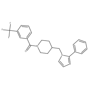 (4-((2-phenyl-1H-imidazol-1-yl)methyl)piperidin-1-yl)(3-(trifluoromethyl)phenyl)methanone Structure