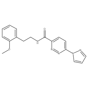 N-(2-methoxyphenethyl)-6-(1H-pyrazol-1-yl)pyridazine-3-carboxamide结构式