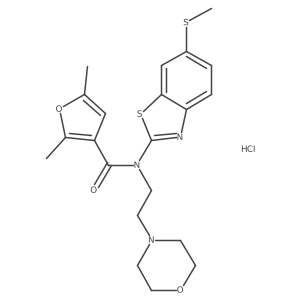 2,5-dimethyl-N-(6-(methylthio)benzo[d]thiazol-2-yl)-N-(2-morpholinoethyl)furan-3-carboxamide hydrochloride Structure