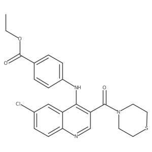 Ethyl 4-((6-chloro-3-(thiomorpholine-4-carbonyl)quinolin-4-yl)amino)benzoate Structure