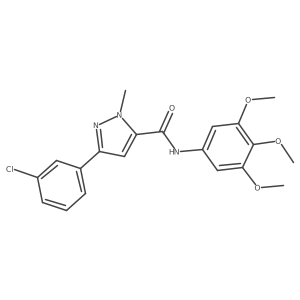 3-(3-chlorophenyl)-1-methyl-N-(3,4,5-trimethoxyphenyl)-1H-pyrazole-5-carboxamide Structure
