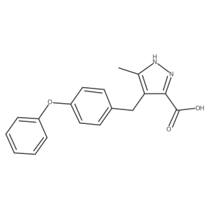 5-Methyl-4-(4-phenoxybenzyl)-1H-pyrazole-3-carboxylic acid结构式