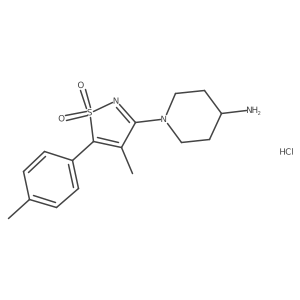 1-[4-Methyl-5-(4-methylphenyl)-1,1-dioxidoisothiazol-3-yl]piperidin-4-amine hydrochloride Structure