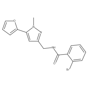 2-bromo-N-((5-(furan-2-yl)-1-methyl-1H-pyrazol-3-yl)methyl)benzamide结构式