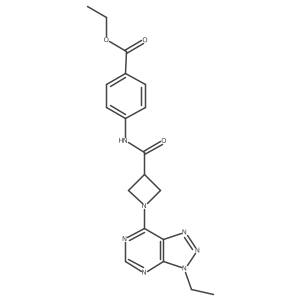 ethyl 4-(1-(3-ethyl-3H-[1,2,3]triazolo[4,5-d]pyrimidin-7-yl)azetidine-3-carboxamido)benzoate结构式