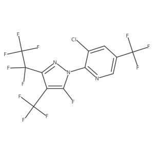 3-Chloro-2-[5-fluoro-3-(1,1,2,2,2-pentafluoroethyl)-4-(trifluoromethyl)-1H-pyrazol-1-yl]-5-(trifluoromethyl)-pyridine Structure