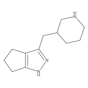 3-({1H,4H,5H,6H-cyclopenta[c]pyrazol-3-yl}methyl)piperidine结构式