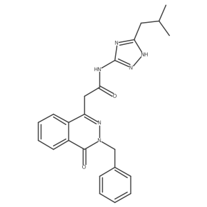 2-(3-benzyl-4-oxo-3,4-dihydrophthalazin-1-yl)-N-[3-(2-methylpropyl)-1H-1,2,4-triazol-5-yl]acetamide结构式