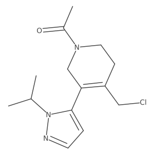 1-(4-(chloromethyl)-5-(1-isopropyl-1H-pyrazol-5-yl)-3,6-dihydropyridin-1(2H)-yl)ethan-1-one Structure
