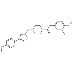 1-[(3-Chloro-4-methoxyphenyl)acetyl]-4-{[3-(4-methoxyphenyl)-1,2,4-oxadiazol-5-yl]methyl}piperidine Structure