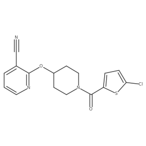 2-((1-(5-Chlorothiophene-2-carbonyl)piperidin-4-yl)oxy)nicotinonitrile结构式