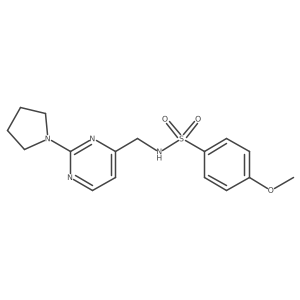 4-methoxy-N-((2-(pyrrolidin-1-yl)pyrimidin-4-yl)methyl)benzenesulfonamide结构式